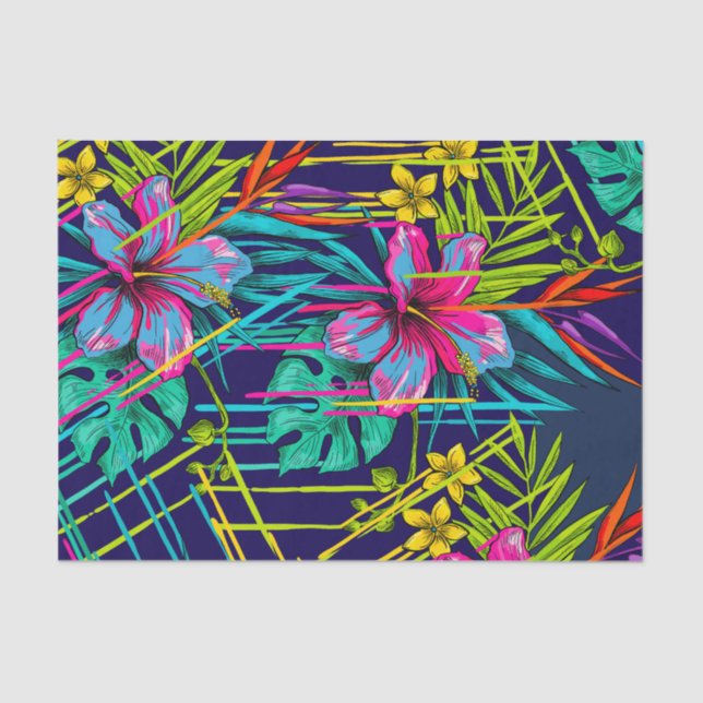 Hawaiian Floral Decoupage Tissue paper (Front)