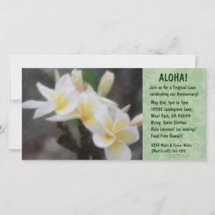 Hawaiian Floral Luau Invitations
