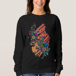 Hawaiian Floral Sea Turtle Ocean Sea Life Marine B Sweatshirt