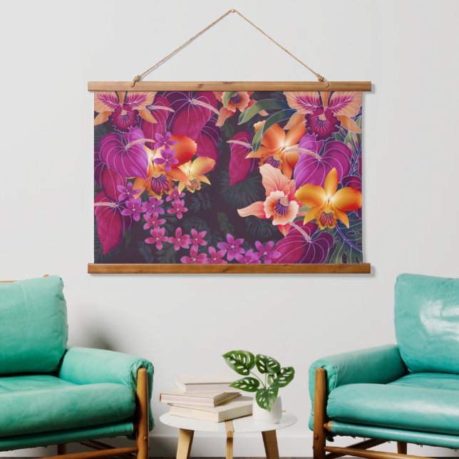 Hawaiian Flower Frenzy Hanging Tapestry (Living Room)