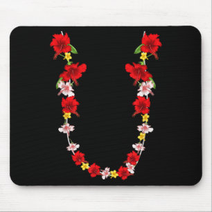 Hawaiian Flower Necklace Trocal Summer Flowers Lei Mouse Pad