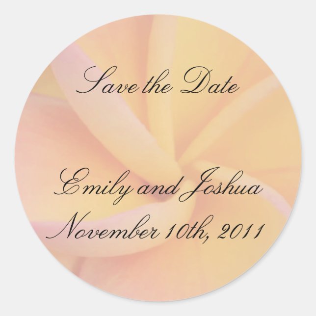 Hawaiian Flower Save the Date Sticker (Front)