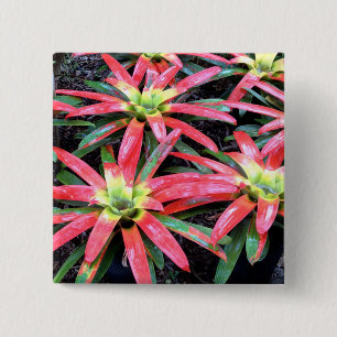 Hawaiian Flower Square Button