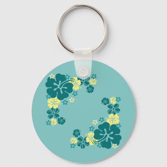 Hawaiian Flowers Keychain (Front)