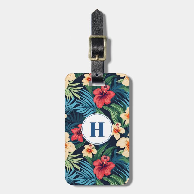 Hawaiian Flowers Luggage Tag (Front Vertical)