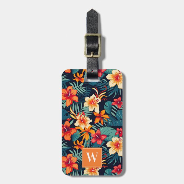 Hawaiian Flowers Luggage Tag (Front Vertical)