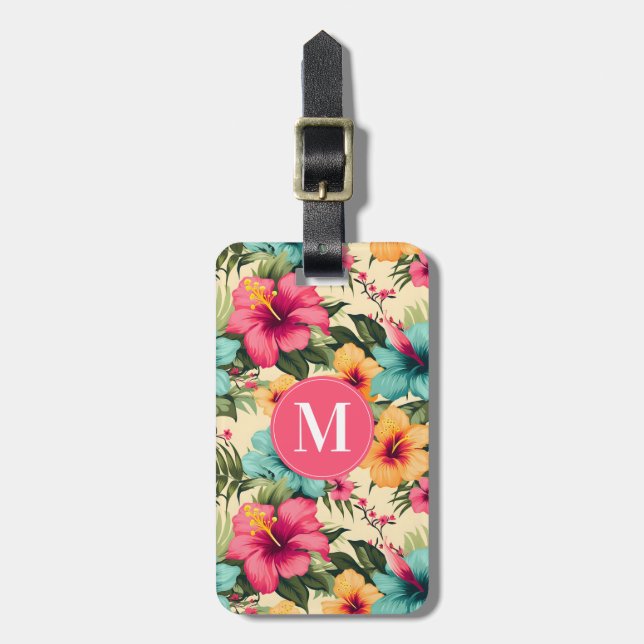 Hawaiian Flowers Luggage Tag (Front Vertical)
