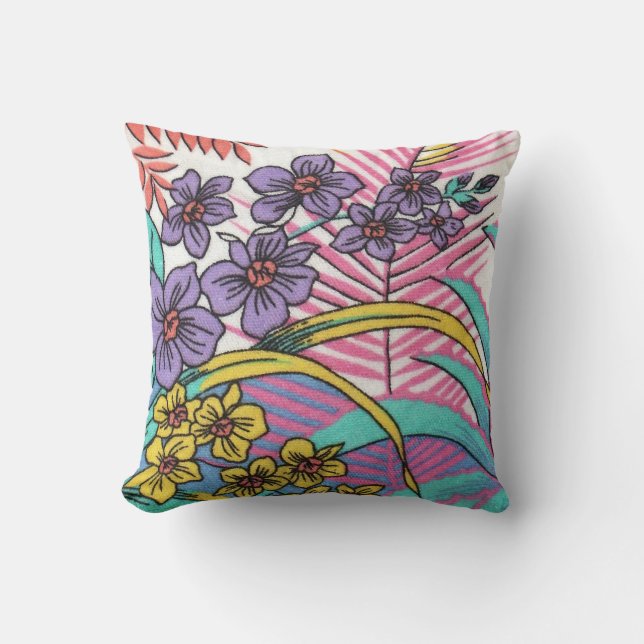 Hawaiian Flowers Pillow (Front)