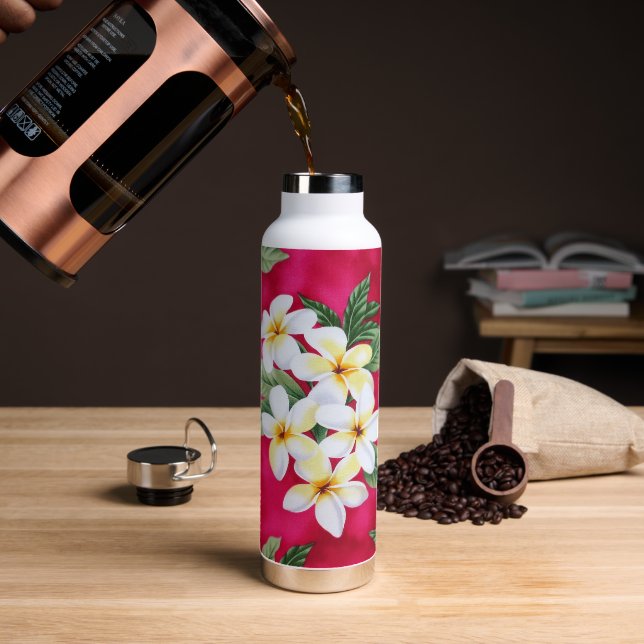 Hawaiian flowers water or coffee insulated Bottle (Coffee)