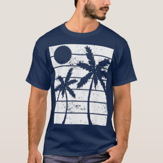 Hawaiian  For Palm Tree Retro Vintage Tropical Bea T-Shirt