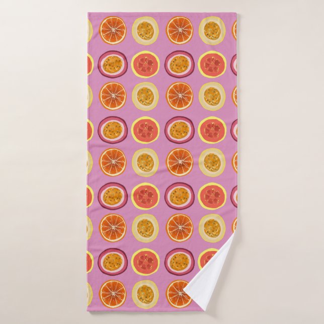 Hawaiian Fruit Passion Orange Guava Bath Towel (Bath Towel)