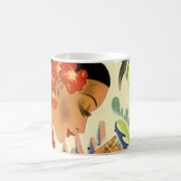 Hawaiian Girl Vintage Poster Mug