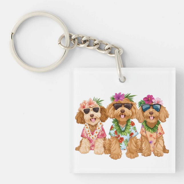Hawaiian Goldendoodle Dogs Flower Lei (Devant)