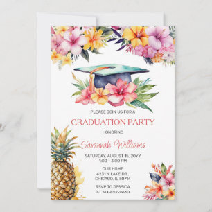 Hawaiian Graduation Party Birthday Invitation