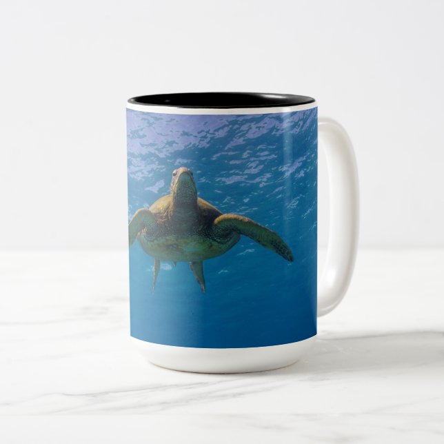 Hawaiian Green Sea Turtle Hug Mug (Front Right)