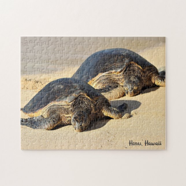 Hawaiian Green Sea Turtles on Hookipa Beach Jigsaw Puzzle (Horizontal)