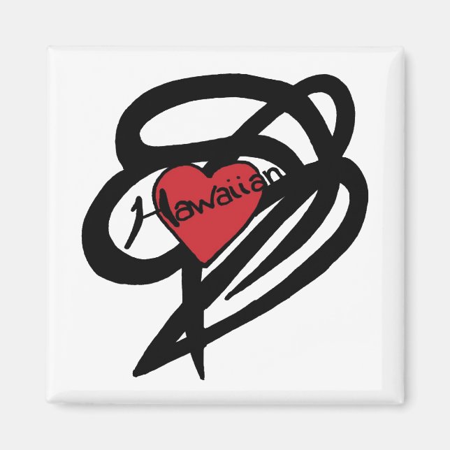 Hawaiian heart magnet (Front)