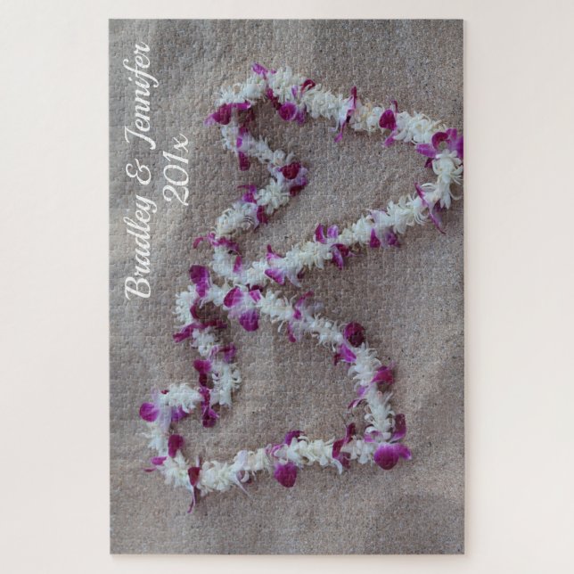 Hawaiian Hearts in the Sand Puzzle (Vertical)