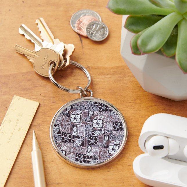 Hawaiian Hibiscus Bark Cloth Key Chain (Desk)