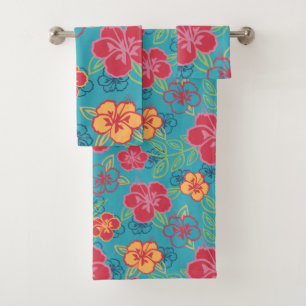 Hawaiian Hibiscus Bath Towel Set