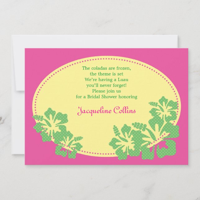 Hawaiian Hibiscus Bridal Shower Invitation (Front)