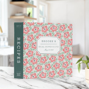 Hawaiian Hibiscus Bridal Shower Recipe Binder