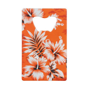 Hawaiian Hibiscus Flower Background Credit Card Bottle Opener