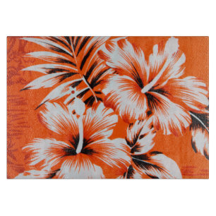 Hawaiian Hibiscus Flower Background Cutting Board