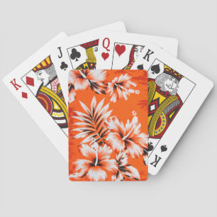 Hawaiian Hibiscus Flower Background Playing Cards