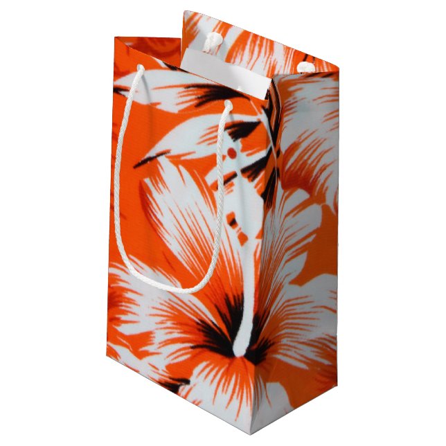 Hawaiian Hibiscus Flower Background Small Gift Bag (Back Angled)