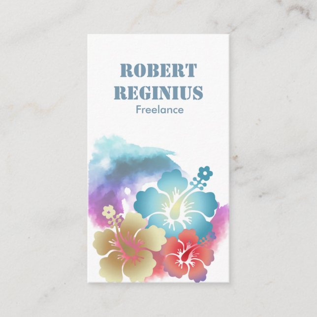 Hawaiian Hibiscus Flower gd6557 Business Card (Front)