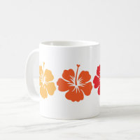 Hawaiian Hibiscus Flower In Vintage Retro Colours