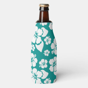 Hawaiian Hibiscus Flower Pattern Bottle Cooler