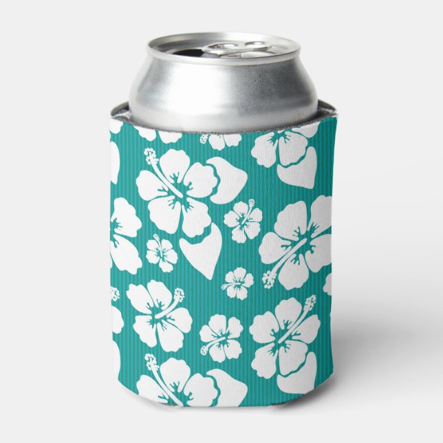 Hawaiian Hibiscus Flower Pattern Can Cooler (Can Front)