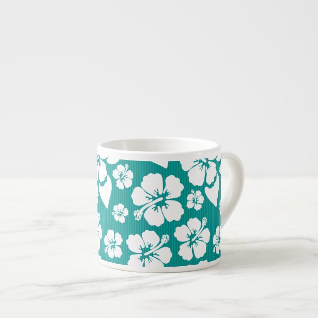 Hawaiian Hibiscus Flower Pattern Espresso Cup (Front Right)