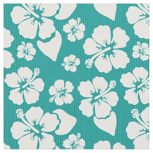 Hawaiian Hibiscus Flower Pattern Fabric (Close Up)