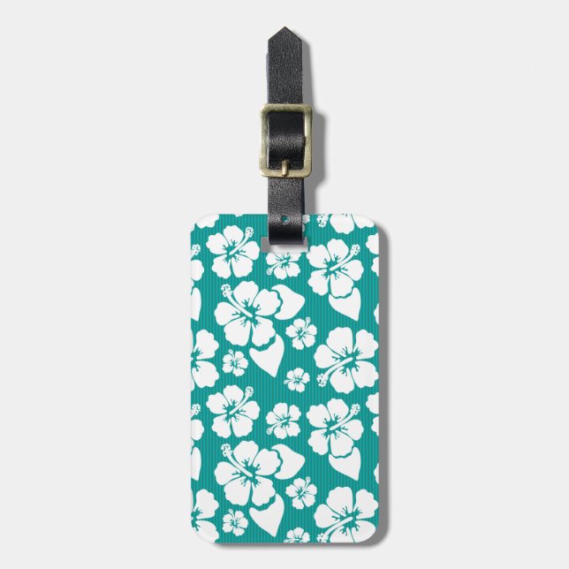 Hawaiian Hibiscus Flower Pattern Luggage Tag (Front Vertical)