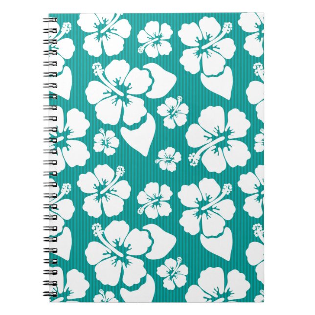 Hawaiian Hibiscus Flower Pattern Notebook (Front)