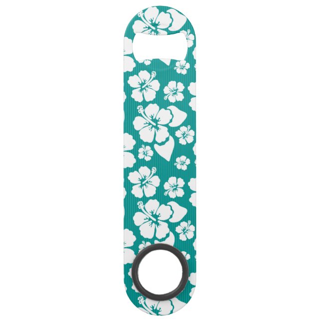 Hawaiian Hibiscus Flower Pattern Speed Bottle Opener (Front)