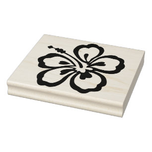Hawaiian Hibiscus Flower Rubber Art Stamp