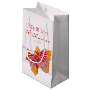 Hawaiian Hibiscus Flower   Wedding Small Gift Bag