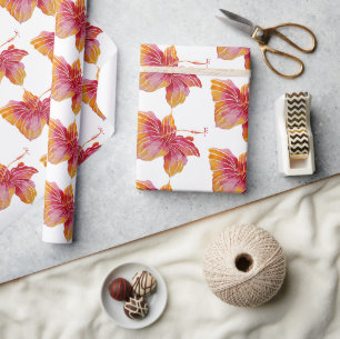 Hawaiian Hibiscus Flower Wrapping Paper