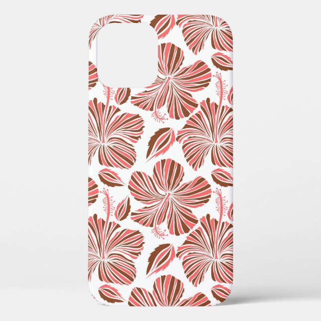 Hawaiian hibiscus flowers: brown tropical style. Case-Mate iPhone case (Back)