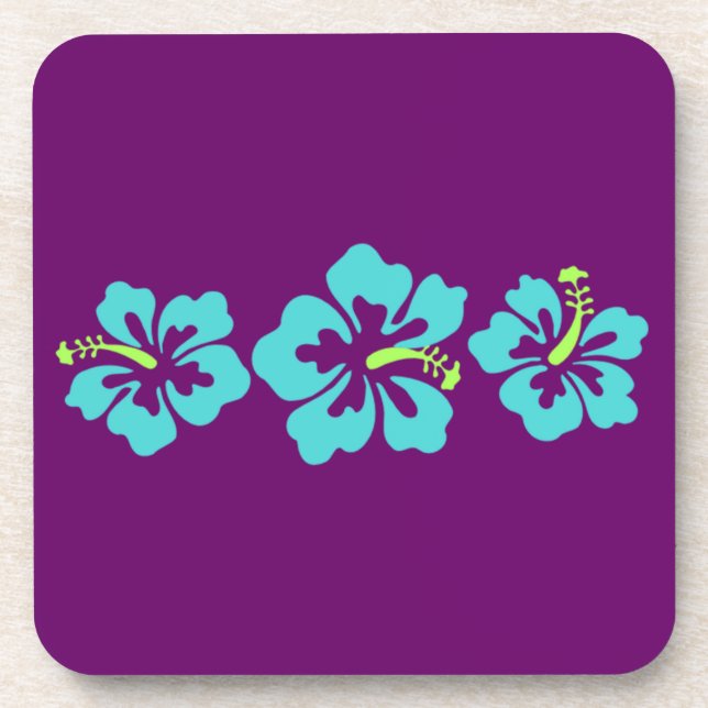 Hawaiian Hibiscus Flowers Coaster (Front)