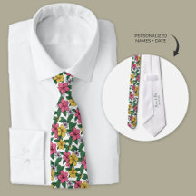 Hawaiian Hibiscus Flowers Personalized Groomsmen