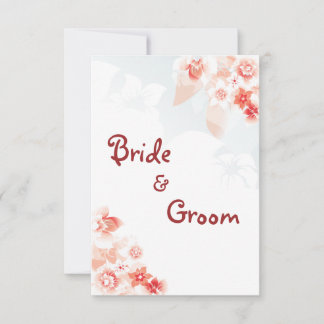 Hawaiian Hibiscus in Red Orange Save the Date Invitation