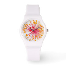 Hawaiian Hibiscus Sporty White Silicon Watch