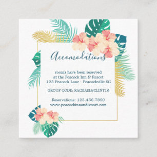 Hawaiian Hibiscus Wedding Accommodation Cards