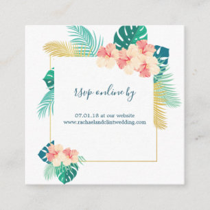 Hawaiian Hibiscus Wedding RSVP Cards