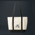 Hawaiian Holly Hanukkah Blue Floral Tote Bag<br><div class="desc">Hau’oli Hanukaha is Hawai'ian for Happy Hanukkah! This illustration showcases a tropical interpretation of holly in Hanukkah colours and subtle gradients. The lettering is dusted with snow for an added surprise. This design is available on a variety of products for the home and apparel for the entire family.</div>